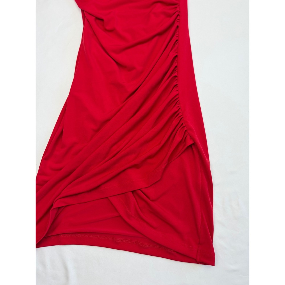 Forever 21 Contemporary Red Off Shoulder Ruched Bodycon Dress Medium - Picture 3 of 9
